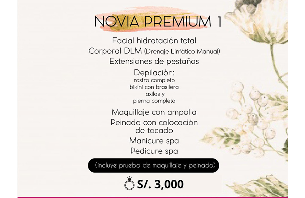 Paquete Novia Premium